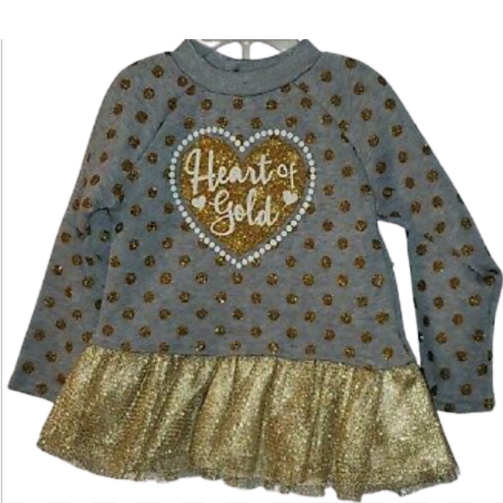 5/$25 DDG Darlings Heart of Gold Top Size 18M